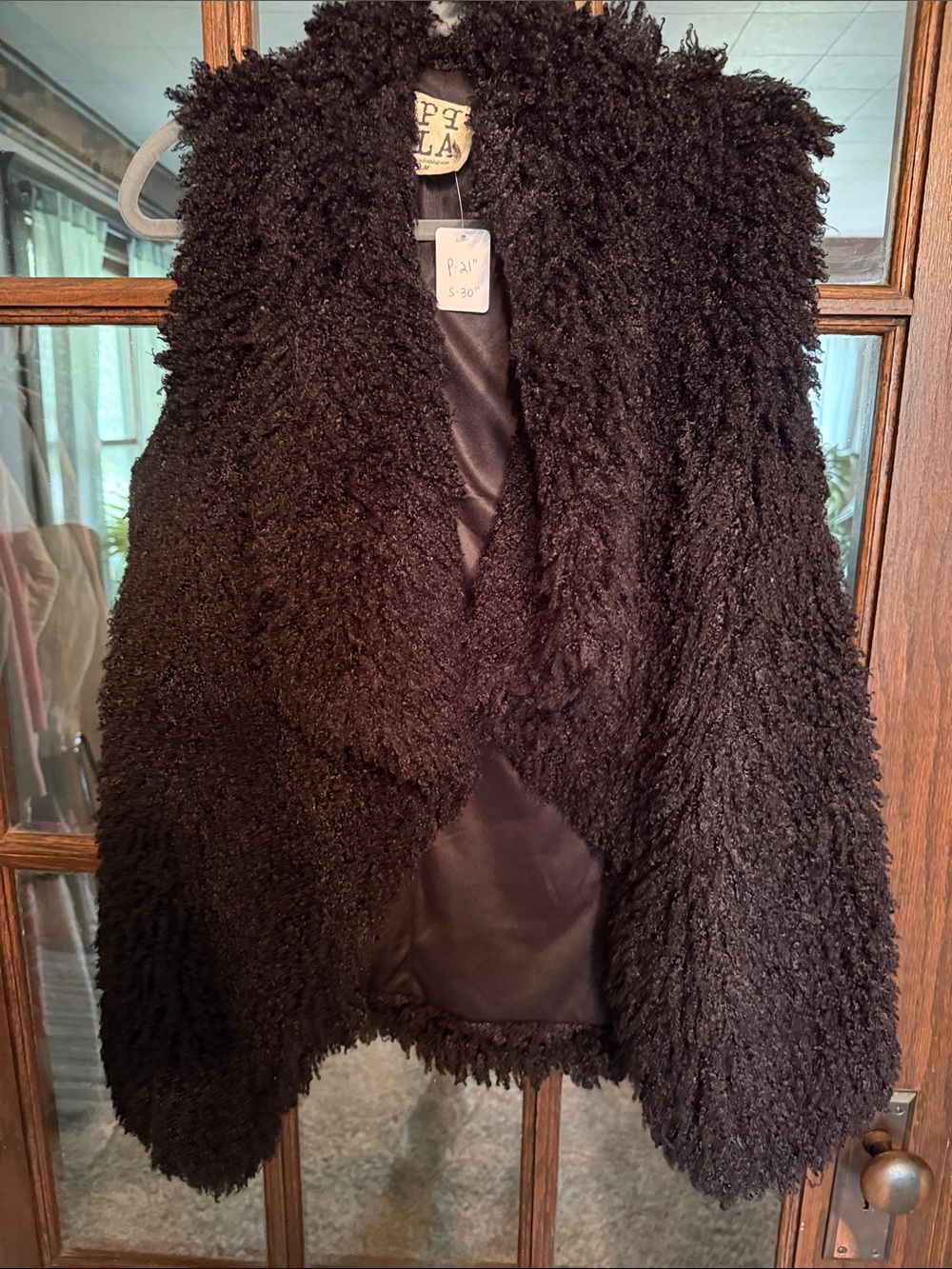 PPLA Black Teddy Faux Shearling Open-Front Jacket